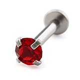 [ジュエル ボックス] JewelVOX ピアス ボディピアス 片耳用 14G 16G 18G サージカルステンレス316L スワロフスキー・クリスタル 金属アレルギー対応 (ライトシャム18G-8mm)