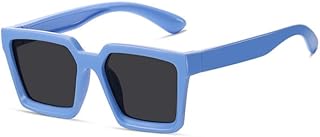 نظارات شمسية بعدسات مستقطبة عصرية جديدة للاطفال بتصميم مربع للاولاد والبنات سفر من الاشعة فوق البنفسجية 400 موديل O البائع انفينيتي - صناعة يدوية فقط أزرق للجنسين - أطفال