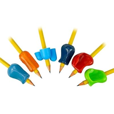 The Pencil Grip Premium Pencil Grips Assortment Pack, Universal Ergonomic Writing Aid For Righties And Lefties, Colorful Grippers, Includes 6 Different Grips, Assorted Colors, 6 Count - PGP-006