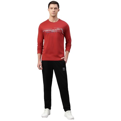 Image of Van Heusen Men Athleisure Regular Fit T-Shirt - Cotton Rich - Crew Neck, Long Sleeve, Printed
