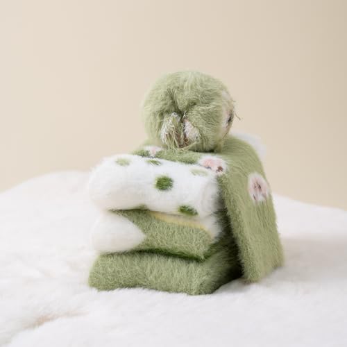 Women Fuzzy socks Winter Fluffy Warm 4-Pairs Cozy Comfy Home Sleeping Socks 7