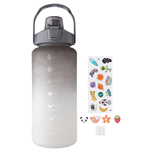 Garrafa Squeeze de Água Academia 2 Litros Fitness Weeze Tie Dye Preto e Branco