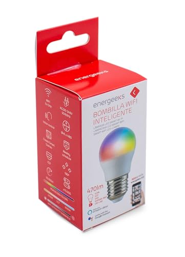 energeeks - Bombilla Inteligente LED - Multicolor RGB - Casquillo E14-5W - 470 Lúmenes - Temperatura Ajustable - Wifi + Bluetooth - Compatible con Alexa y Google - imagen 3