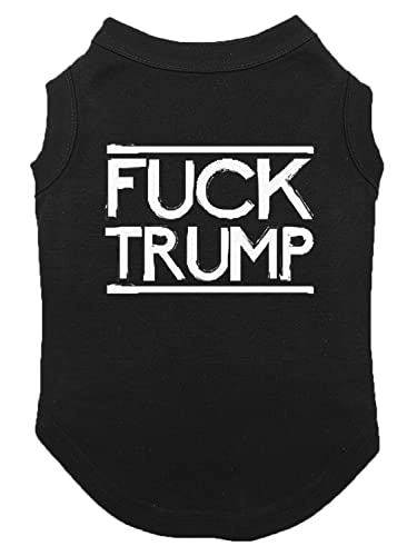 Fuck Trump - Funny Anti MAGA Dog Shirt (Black, 3X-Large)