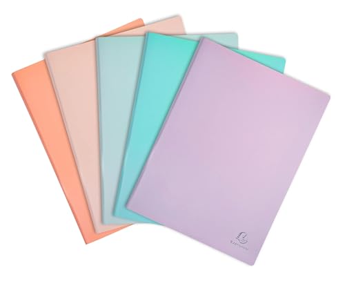 Exacompta 88660E 8er Pack Sichtmappe Aquarel aus PP 500μ mit 60 Hüllen und 120 Sichten für DIN A4 farbig sortiert Perfekt für die Schule und das Büro Aktenhülle Prospekthülle