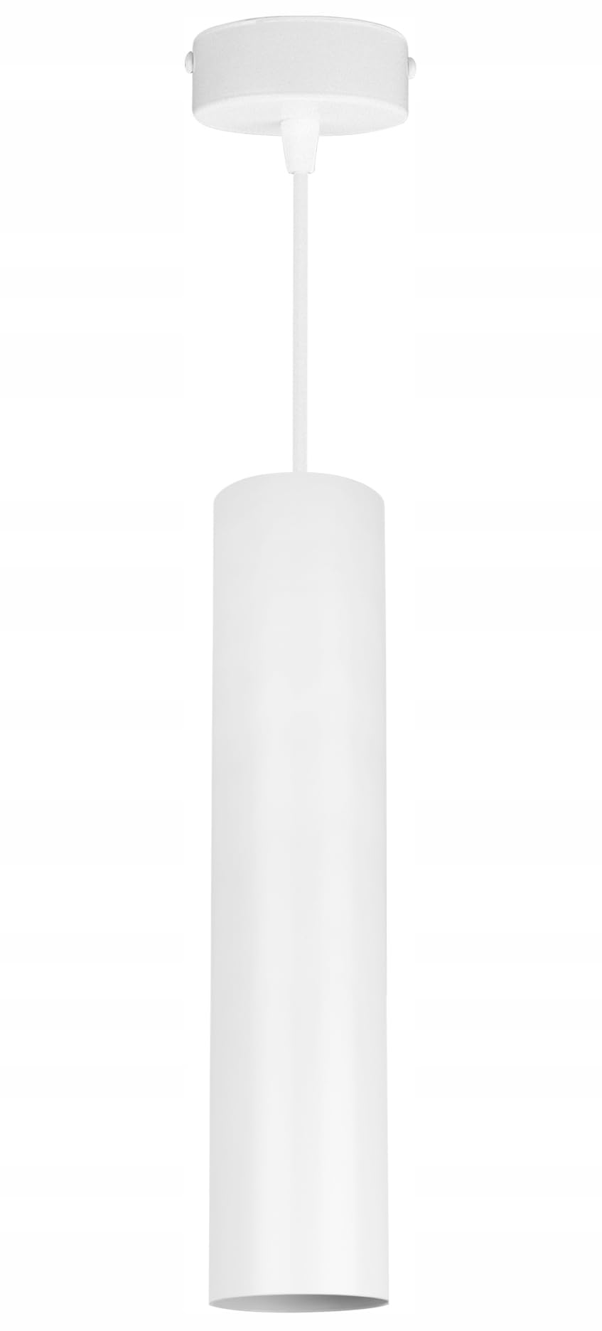 Light-Home Tuba lampa sufitowa wisząca - Nowoczesny żyrandol na sufit do sypialni salonu i kuchni w stylu loft - na 1 żarówkę GU10 - metalowy klosz biały