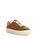 Dune London Ladies Eden Flatform Lace-Up Trainers Size UK 3 Suede Dark Tan