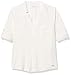 Calvin Klein Women's Plus-Size Mixed-Media Roll-Sleeve Top