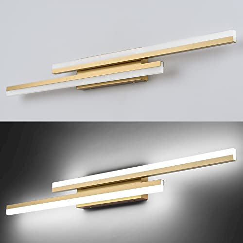 Image of PRESDE 40 inch LED Bathroom Vanity Light, Modern Brushed Gold Wall Bar Fixture Over Mirror Dimmable