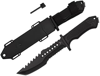 Hastaa Nóż Myśliwski z Krzesiwem i Gwizdkiem - Nóż Survivalowy - Nóż Turystyczny 30 cm - Nóż Bushcraft z Pochwą
