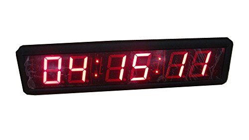 AZOOU 2.3" High Character LED Wall Clock LED Digital Timer Countdown and Up by IR Remote Control Red Color