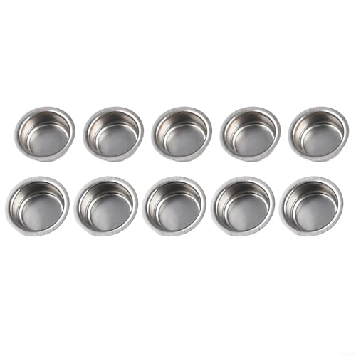 Vasos de metal para velas accesorios de portavelas, 12 recipientes de acero inoxidable con borde de cúpula para proteger las superficies de goteos de cera