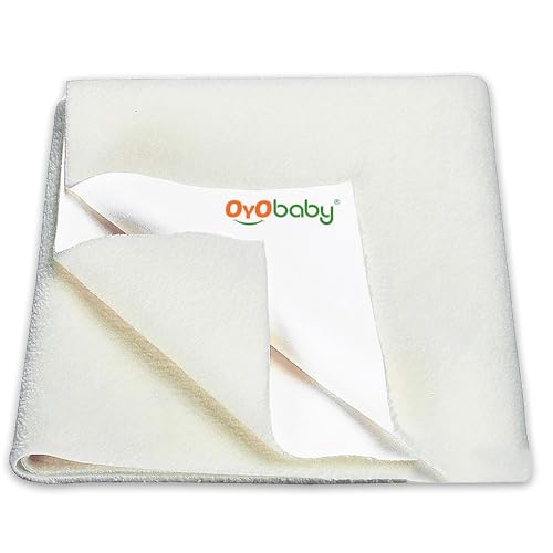 OYO BABY Water Resistant Bed Protector Baby Dry Sheet with Ultra absorbance -Large (140 cm X 100cm), Ivory