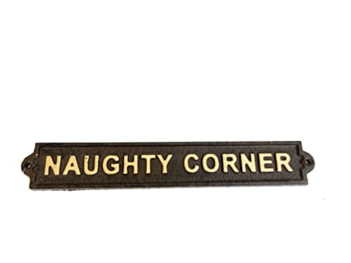 SUREG Funny Cast Iron Wall Plaque Home Office Mancave Decoration Various Designs (Naughty Corner)