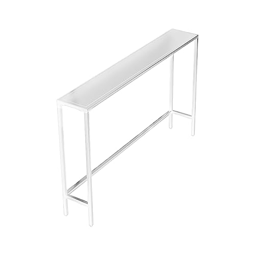MUYUANSU Table Console Très Étroite, Canapé D'appoint en Fer, Table Murale Noire, Couloir Blanc, D'appoint Salon, Entrée Chambre (Size: 80CM, Color: Blanc)