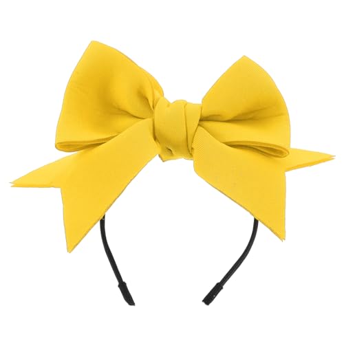 Abaodam ペット用蝶結びヘッドバンド 弾性素材で小 大型犬対応 黄色 かわいい装飾リボン 犬用ヘアアクセサリー カーニバル フェスティバル向け