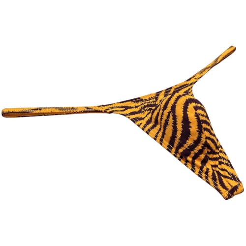 Men Tiger Stripe Micro Thong Underwear Posing T-back Slim Pouch G-string Tangas Brazilian Bikini Underpants2