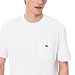 Lacoste Men's Cotton T-Shirt with Breast Pocket, White Pocket, Medium
