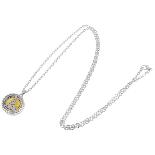 GLSTOY Aromatherapy Diffuser Necklace Stainless Steel Locket Pendant with Crystal Inlay Women’s Fashion Choker for Essential Oil Fragrance Wearable Scent Jewelry Random Color Random Color