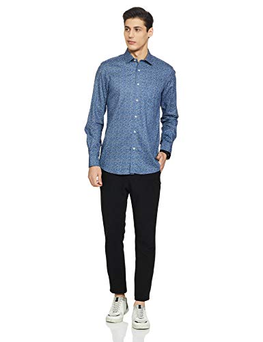 Image of Colorplus Men's Pure Cotton Print Pattern Tailored Fit Spread Collar Full Sleeve Casual Shirt