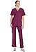 Dickies Unisex V-Neck Scrub Top, Wine, Large