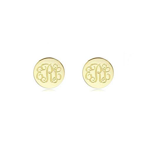 14k solid yellow gold initials monogram 
