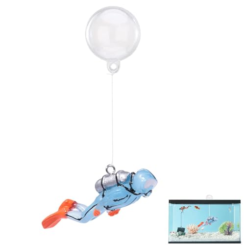 DzpKrka Décorations flottantes pour aquarium - Boule flottante phosphorescente pour aquarium - Décoration d'aquarium - Petit plongeur miniature pour l'eau