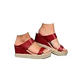 Wedge Sandals for Women 2026 Dressy Platform Sandals Women Casual Wide Arch Support Comfortable Fashion Mid Heels Open Toe Boho Espadrilles Wedges Slip on Shoes Dressy Summer Beach Slides