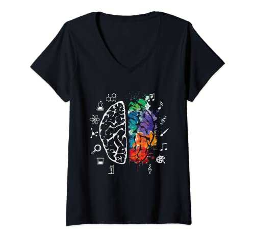 Mujer Arte vs. Ciencia – Physik Chemie Mathe Nerd artistas. Camiseta Cuello V
