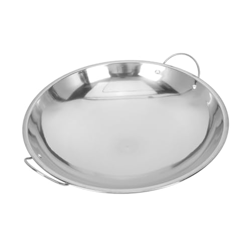COLLBATH Cazuela de Acero Inoxidable con Doble Asa Resistente y Fácil de Limpiar Utensilio de Cocina Versátil para Hogar y Restaurante para Guisos y Hot Pot