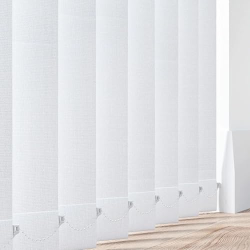 Made to Measure Vertical Blind Slats 89mm (3.5) Wide White | Aqualush | PVC Blackout Replacement Vertical Blinds Louvres | Waterproof Window Blind Slats - Hangers Weights & Chains or Chainless Option