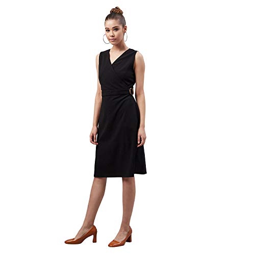Image of Carlton London Women's Polyester A-Line Knee-Length Casual Dress
