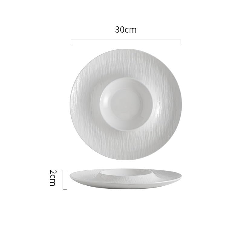 Talerz obiadowy talerze biała ceramiczna restauracja kuchnia zachodnia jedzenie talerz artystyczny koncepcja naczynie zastawa stołowa deser makaron hotel kreatywny talerz obiadowy do układania w stos