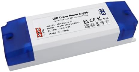 Noobibaba 12V LED Transformer Driver 0-36W Constant Voltage Power Supply for Under Cabinet Light, LED Strips LED Display, MR16 MR11 G4 LED Light Bulbs