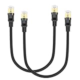 Cat8 Ethernet Cable 1FT 2-Pack, High Speed Ethernet Cable Cat 8 SFTP Internet Network Patch Cord...