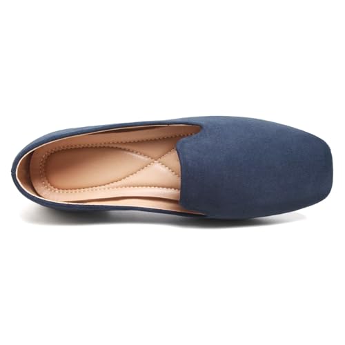 Image of ChaiRong Zhou Women Square Toe Ballets Flats Comfort Slip On Walking Shoes for Driving