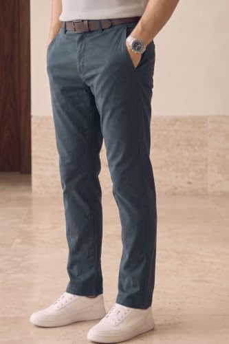 Image of Louis Philippe Men's Slim Fit Slant Pocket Made of Stretch Fabric Solid Casual Trouser
