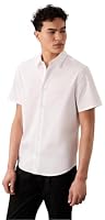 Calvin Klein Men's Short Sleeve Solid Stretch Classic Shirt, Brilliant White, Medium