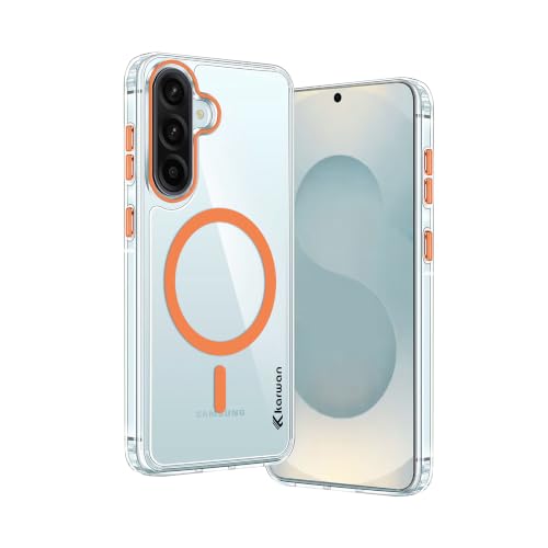 Image of KARWAN Crystal Clear Transparent Back Cover Case with Camera Protection,Compatible with Samsung A36 /A56, Anti Yellow Clear Shockproof Scratch Resistant Case with Magnetic MagEaze Wireless Charging