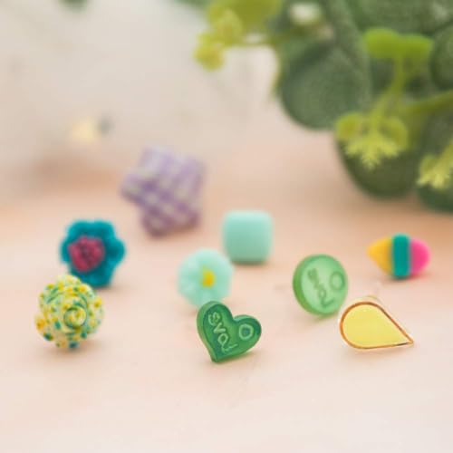 NEWITIN 100 pares de brincos coloridos fofos hipoalergênicos de plástico para meninas e mulheres, Pl