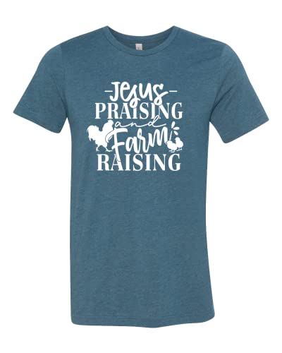 Country Girl Shirt, Jesus Praising Farm Raising Shirt, Farm Shirt, Farm Life Shirt, Ranch Girl Shirt, Ranch Mom Shirt, Farm Mom T-Shirt