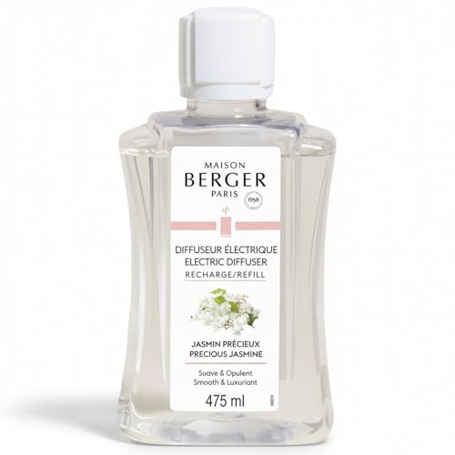 Maison Berger Recharge Diffuseur électrique 475 millilitres - Durée de Diffusion 40h - Parfum Prêt à l’Emploi (Jasmin Précieux)