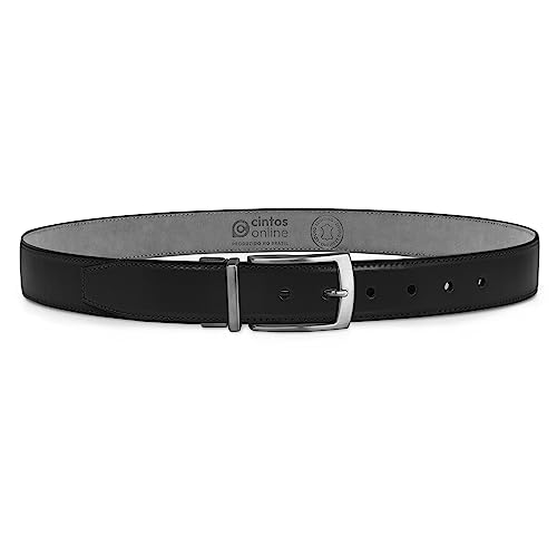 Cinto Masculino em Couro Social Premium Preto, Fivela 1