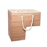 TIDY NICHES Stair Basket - Anti-Slip Grip Staircase Storage Organizer for Carpeted & Wooden Steps, Folding Container Bin with Handles, Ideal for Laundry, Toys, Decor, Books - Rosewood Look (Pack of 1)