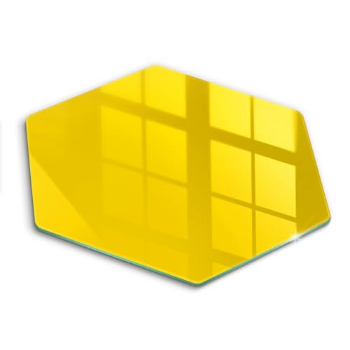 Planche à Découper Induction Hexagonale Jaune en Verre Trempé Résistant de 40cm Wallfluent