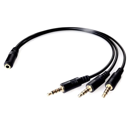 Cable divisor audio 3.5mm TRRS 33 cm 1 a 3 miniatura 4