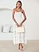 Simplee Womens White Wedding Guest Maxi Dress 2026 Smocked Tiered Ruffle Long Flowy Chiffon Dresses Off The Shoulder Holiday Long Sundresses(White M)