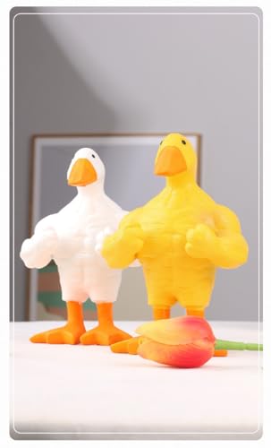 Estatua de Pato Musculoso Amarillo para Decoración Hogar miniatura 6