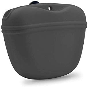 AUDWUD- Silicone Dog Treat Pouch – Clip on Portable Training Container – Convenient Magnetic Buckle Closing and Waist Clip – BPA Free