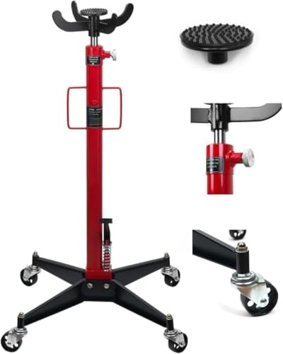 Verda Getriebeheber hydraulisch 600kg, Arbeitshöhe 118-198 cm, Motorheber mit 4 Lenkrollen und Fußpedal, Faulenzer Motorblock Hydraulik Heber Wagenheber